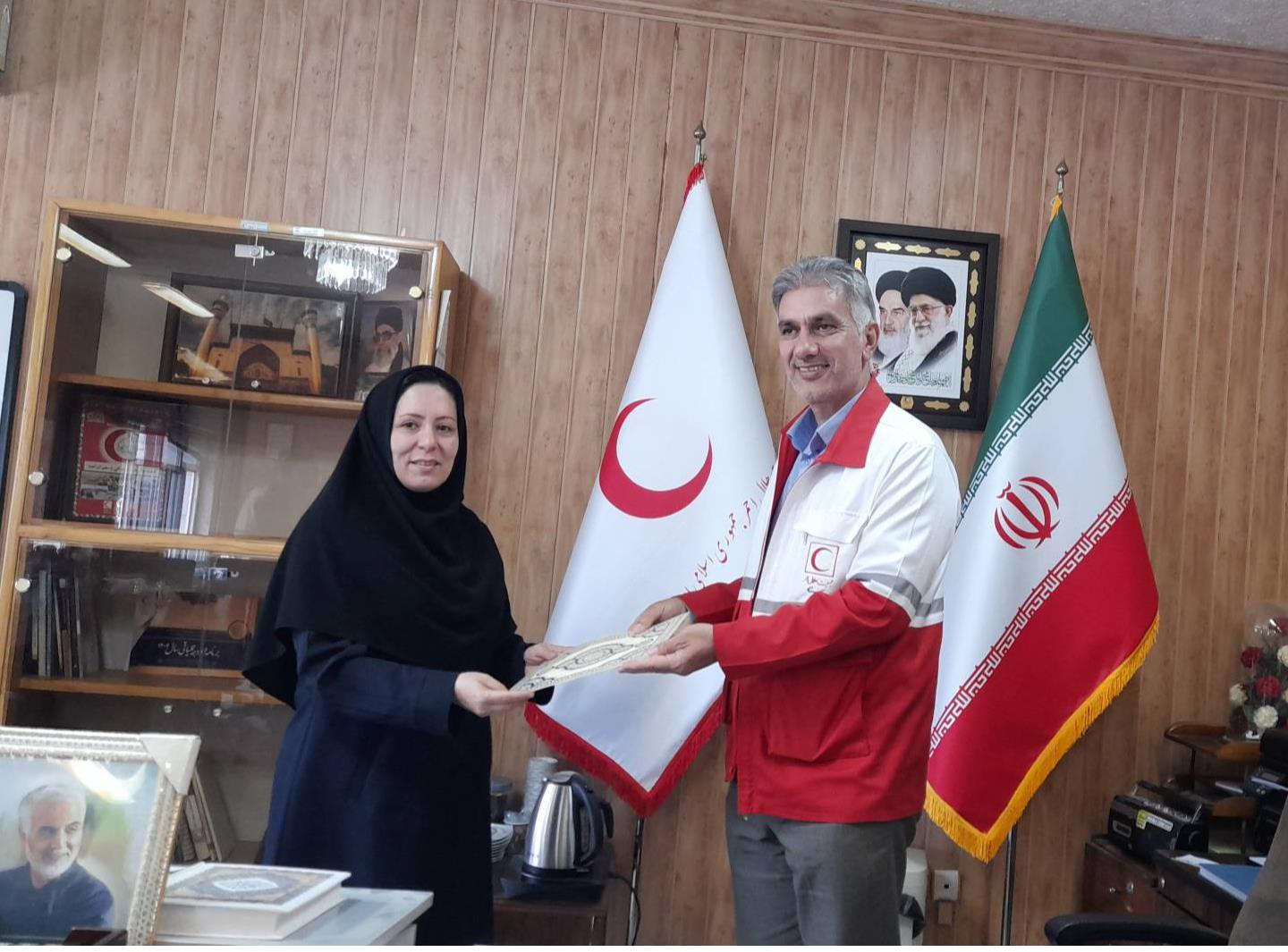 دیدار مدیرکل انتقال خون استان با مدیرعامل جمعیت هلال‌احمر اردبیل به مناسبت هفته هلال‌احمر